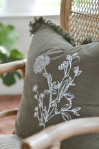 White Gables Home Botanical Fringe Pillow