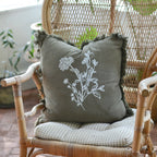 White Gables Home Botanical Fringe Pillow
