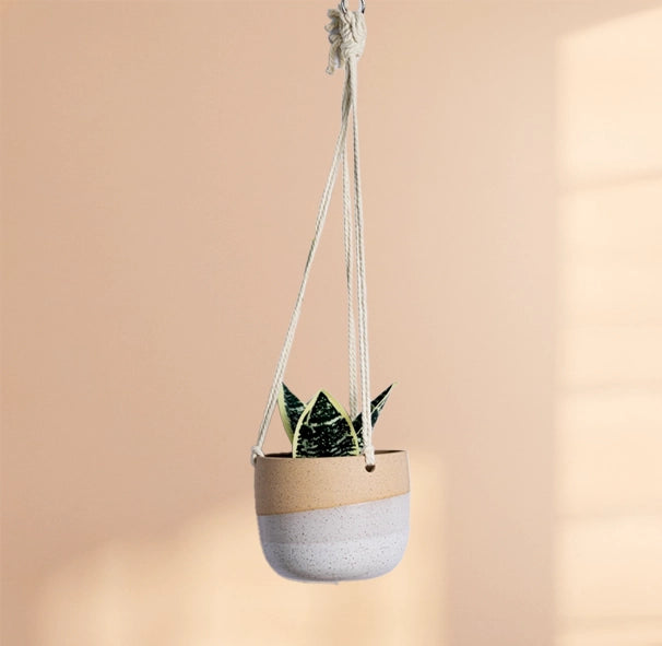 Handmade Ceramic Hanging Orb Planter