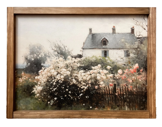 Eleanor Summer Home Wall Art with Handmade Birch Frame