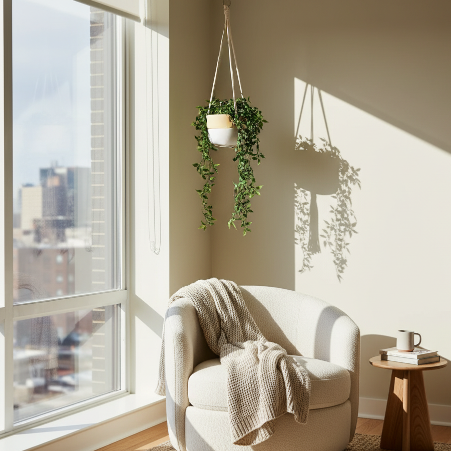 Handmade Ceramic Hanging Orb Planter