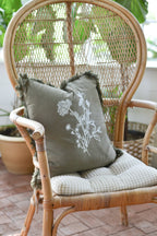 White Gables Home Botanical Fringe Pillow