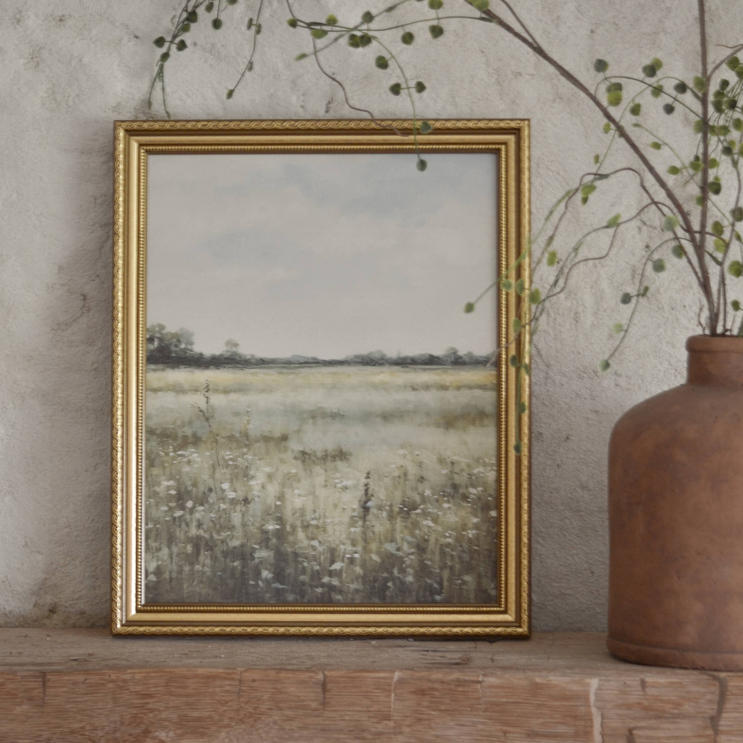 White Gables Home Windswept Field Artwork