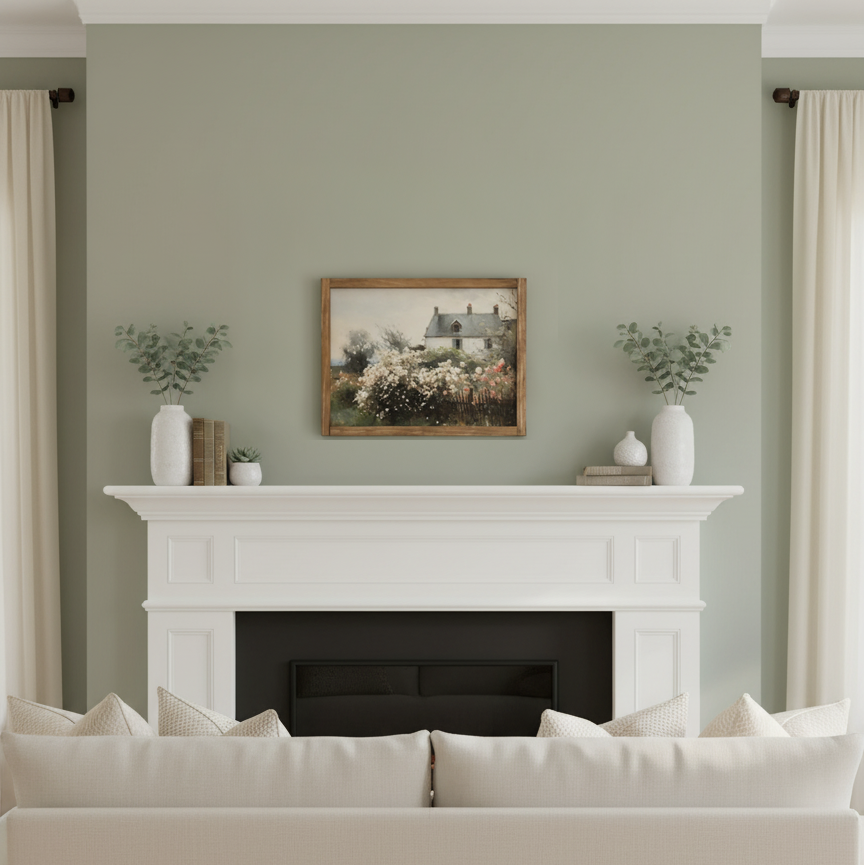 Eleanor Summer Home Wall Art with Handmade Birch Frame