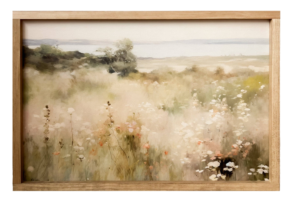 Florence Wildflower Wall Art with Handmade Birch Frame