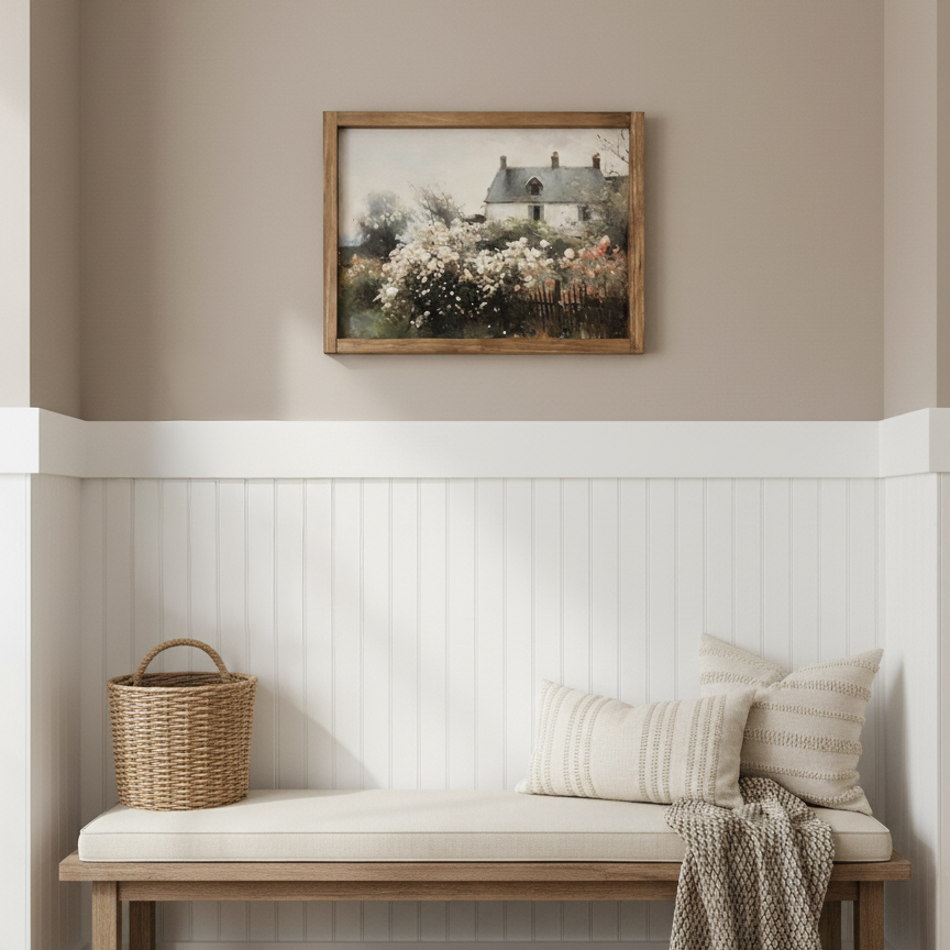 Eleanor Summer Home Wall Art with Handmade Birch Frame