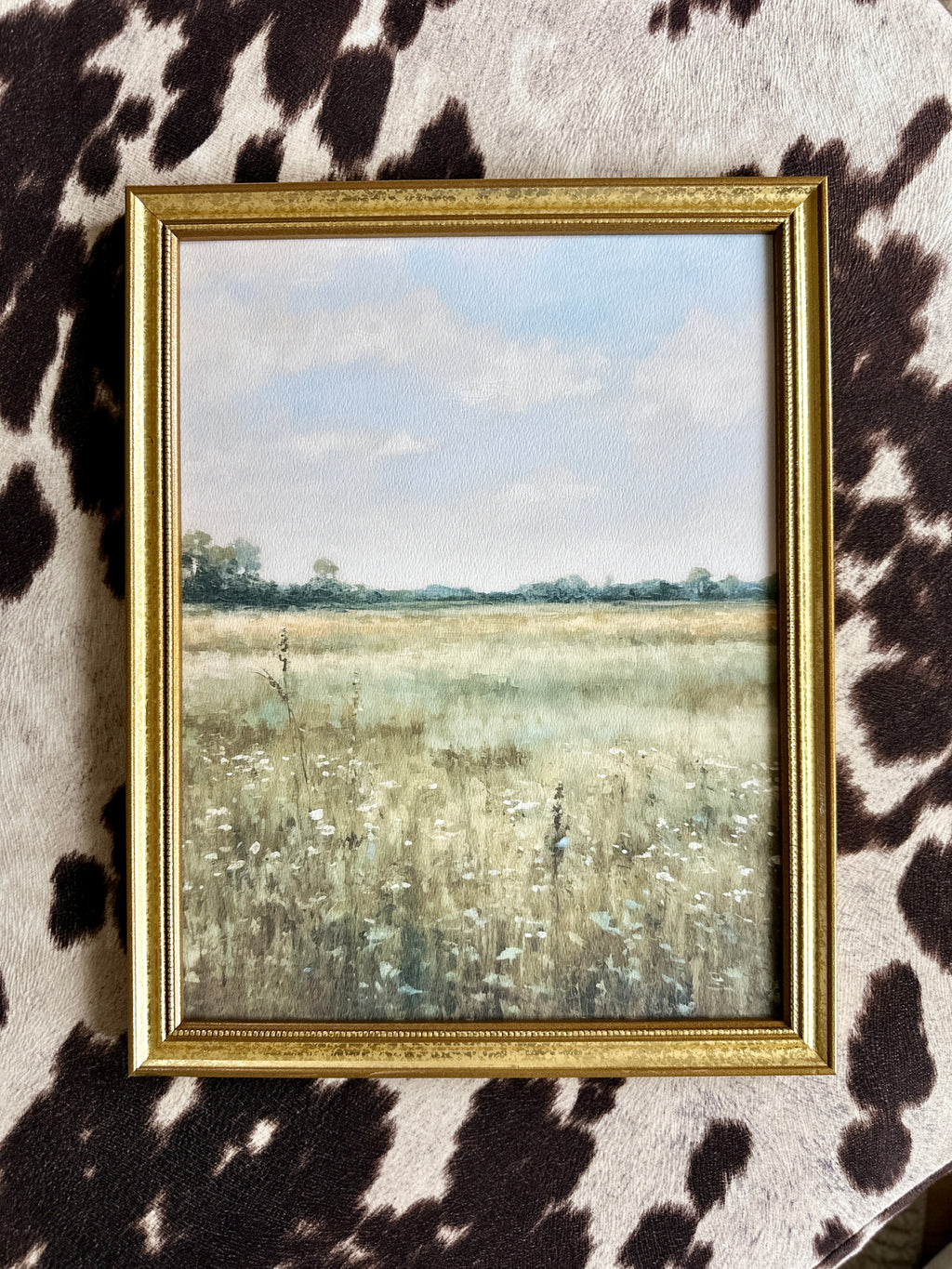 White Gables Home Windswept Field Artwork